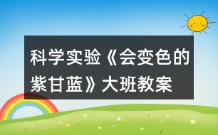 科學(xué)實(shí)驗(yàn)《會變色的紫甘藍(lán)》大班教案