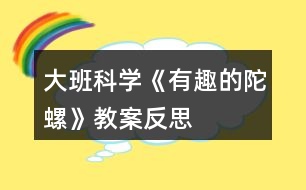 大班科學(xué)《有趣的陀螺》教案反思