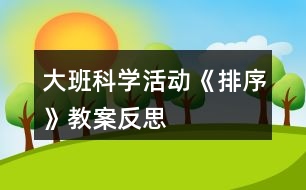 大班科學(xué)活動(dòng)《排序》教案反思