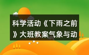 科學活動《下雨之前》大班教案氣象與動植物