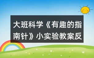 大班科學(xué)《有趣的指南針》（小實驗）教案反思