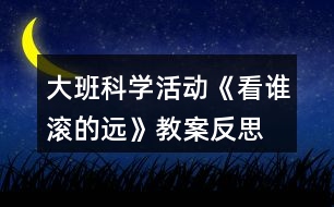 大班科學活動《看誰滾的遠》教案反思