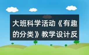 大班科學(xué)活動《有趣的分類》教學(xué)設(shè)計反思