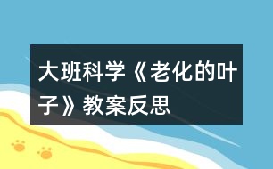 大班科學(xué)《老化的葉子》教案反思