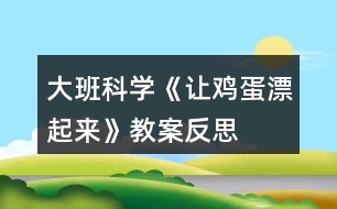 大班科學(xué)《讓雞蛋漂起來(lái)》教案反思