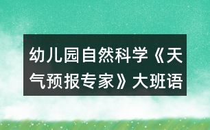 幼兒園自然科學(xué)《天氣預(yù)報(bào)專家》大班語言教案反思