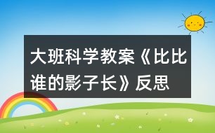 大班科學(xué)教案《比比誰的影子長》反思