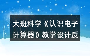 大班科學《認識電子計算器》教學設計反思