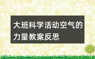 大班科學(xué)活動空氣的力量教案反思