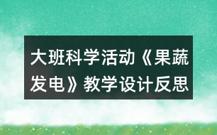 大班科學(xué)活動《果蔬發(fā)電》教學(xué)設(shè)計反思