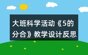 大班科學活動《5的分合》教學設計反思