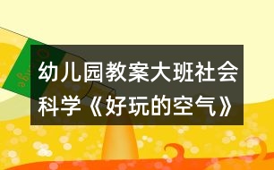 幼兒園教案大班社會科學《好玩的空氣》反思