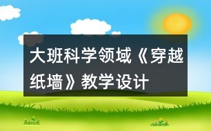 大班科學(xué)領(lǐng)域《穿越紙墻》教學(xué)設(shè)計(jì)