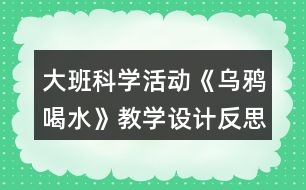 大班科學活動《烏鴉喝水》教學設計反思