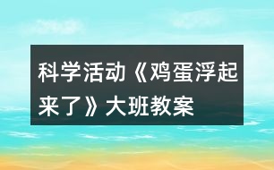 科學活動《雞蛋浮起來了》大班教案