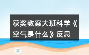 獲獎教案大班科學(xué)《空氣是什么》反思