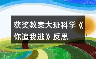 獲獎教案大班科學(xué)《你追我逃》反思