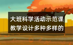 大班科學(xué)活動示范課教學(xué)設(shè)計多種多樣的蔬菜反思