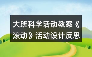 大班科學(xué)活動教案《滾動》活動設(shè)計反思