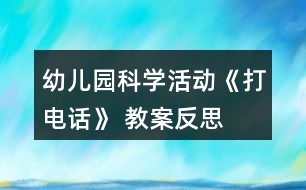 幼兒園科學(xué)活動(dòng)《打電話》 教案反思