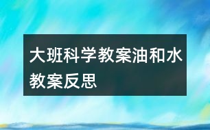 大班科學教案油和水教案反思