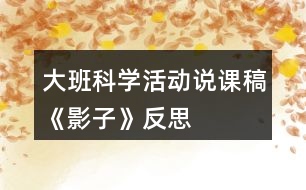 大班科學(xué)活動(dòng)說(shuō)課稿《影子》反思