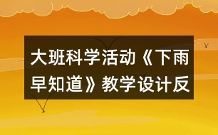 大班科學活動《下雨早知道》教學設計反思