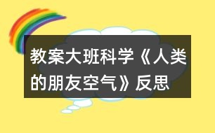 教案大班科學(xué)《人類的朋友—空氣》反思