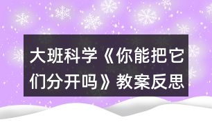 大班科學《你能把它們分開嗎》教案反思