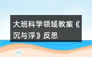 大班科學(xué)領(lǐng)域教案《沉與浮》反思