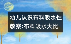 幼兒認識布料吸水性教案:布料吸水大比拼