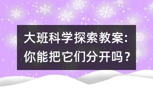 大班科學(xué)探索教案:你能把它們分開(kāi)嗎？