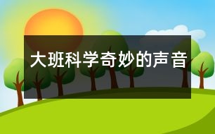 大班科學(xué)：奇妙的聲音