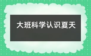 大班科學：認識夏天