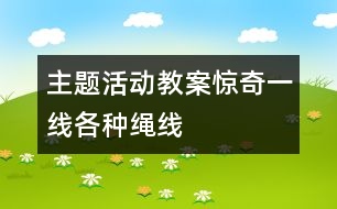 主題活動(dòng)教案驚奇一線：各種繩線