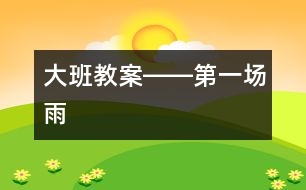 大班教案――第一場(chǎng)雨