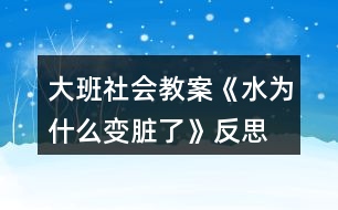 大班社會(huì)教案《水為什么變臟了》反思