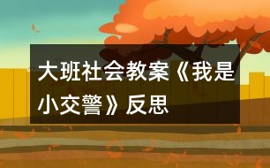 大班社會教案《我是小交警》反思