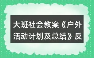 大班社會教案《戶外活動計劃及總結(jié)》反思