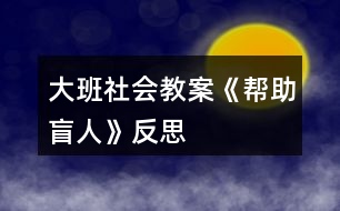 大班社會教案《幫助盲人》反思