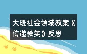 大班社會領域教案《傳遞微笑》反思