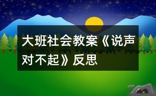 大班社會(huì)教案《說聲“對不起”》反思