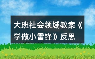 大班社會領(lǐng)域教案《學(xué)做小雷鋒》反思