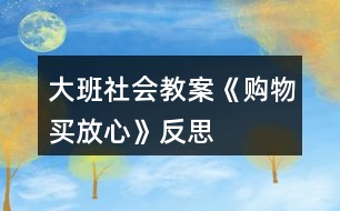 大班社會(huì)教案《購(gòu)物買放心》反思