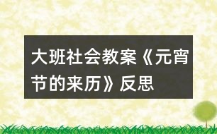 大班社會(huì)教案《元宵節(jié)的來(lái)歷》反思