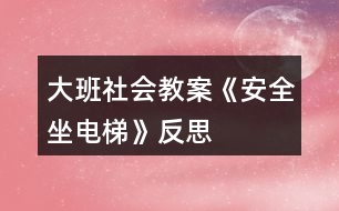 大班社會(huì)教案《安全坐電梯》反思