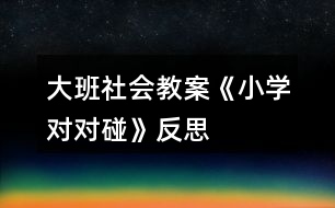 大班社會教案《小學對對碰》反思