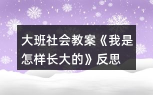 大班社會(huì)教案《我是怎樣長(zhǎng)大的》反思