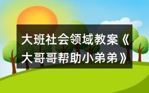 大班社會(huì)領(lǐng)域教案《大哥哥幫助小弟弟》反思