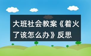 大班社會(huì)教案《著火了該怎么辦》反思